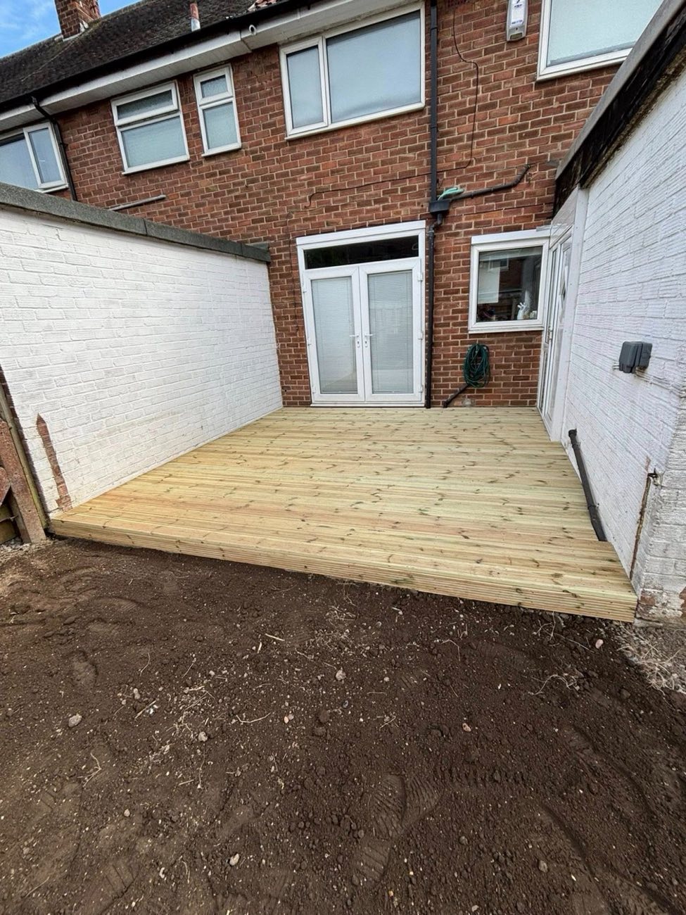 New timber decking in a rear yard